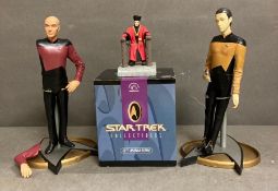 A selection of Star Trek collectable to include Jean Luc Picard and Data AF