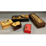 A selection of wooden boxes