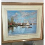 A print of "La Regatta" by Marcel Dyf (1899 -1985) print 135/500 signed 56cm x 46cm