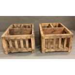 Two small crates with dividers (31cm x 23cm x 14cm)