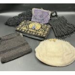 A selection of Edwardian beaded bags