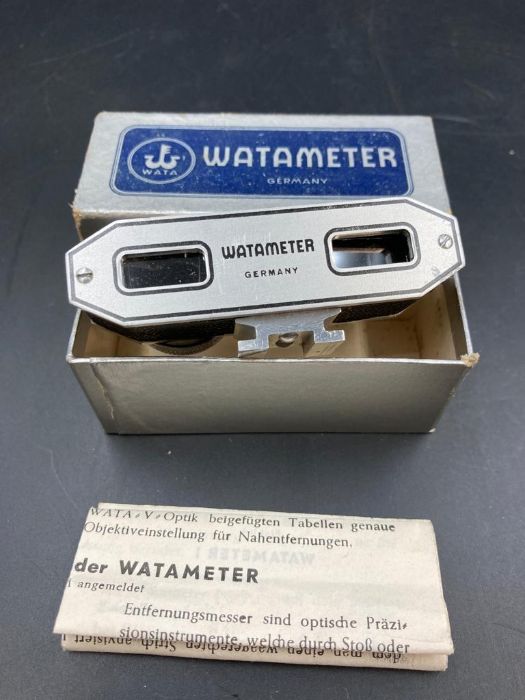 A Watameter range finder in box and a miniature camera and lens - Image 3 of 6