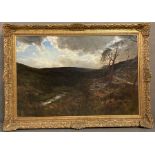 An oil on canvas of a moorland landscape by Francis Abel William Taylor Armstrong signed with
