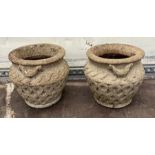 Two small urn pots (H30cm Dia30cm)
