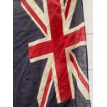 A rare blue Union Jack British naval ensign flag and a British naval white ensign flag