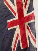 A rare blue Union Jack British naval ensign flag and a British naval white ensign flag