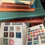 A selection of stamps , including Penny red, black and blue