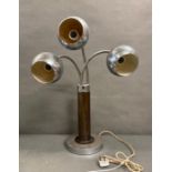 A three arm articulated chrome ball lamp possibly 1970's Goffredo Reggiani