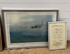 A signed print "Enemy Coast Below" Leonard Pearman and Air Vice-Marshall Bennett 54/500