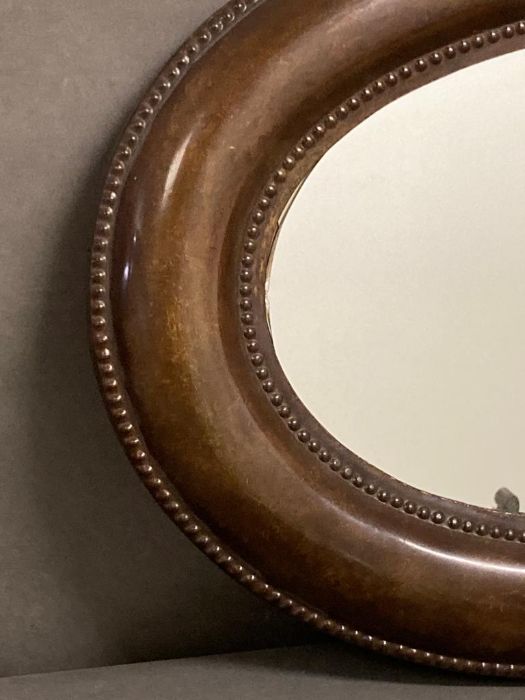 An oval mahogany framed hall mirror 53X48 - Image 2 of 2