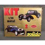 A rare boxed Solido 1/48 metal model kit of a Bugatti Atlanta 1939 and a Bugatti Royale 1930