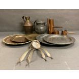 A selection of Antique metalware to include to include Chinese, pewter etc