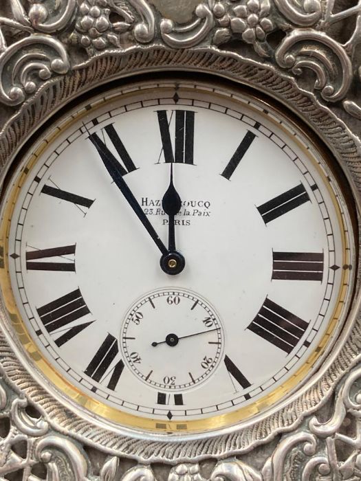 A Hazebroucq, 23 Rue de la Pais Paris pocket watch in silver travel cased, hallmarked for London. - Image 5 of 5