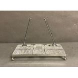 A Waterford crystal two pen desktop pen stand