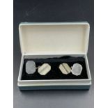 Pair of boxed Gents silver cuff links.