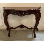 A Louis Philippe style carved mahogany console table (H77cm W107cm D45cm)