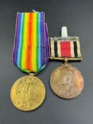 WWII Victory Medal S4-070299 PTE C J K BRAID A.S.C.and a Special Constabulary Medal.