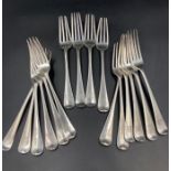 A selection of sixteen silver hallmarked forks, matching armorial, Georgian (Approximate Total