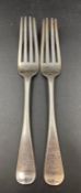 A pair of silver forks by Samuel Hayne & Dudley Cater, hallmarked for London 1849 (Approximate Total