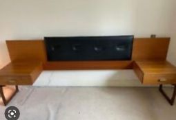 G-Plan headboard with bedsides and faux leather pad head rest