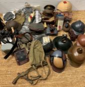 A selection of military uniform and accessories, some items reproduction