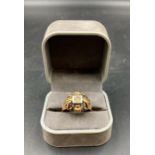 A diamond and 18ct gold, marked 750, Vintage ring Size X, (Approximate Total Weight 5.3g)