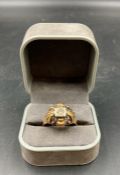 A diamond and 18ct gold, marked 750, Vintage ring Size X, (Approximate Total Weight 5.3g)