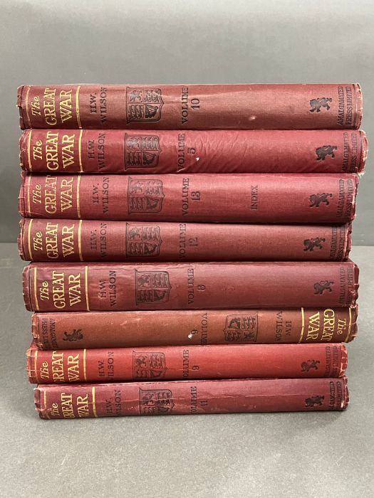 Eight volumes of The Great War H W Wilson