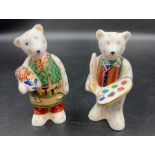 Two Royal Crown Derby paperweights, Artist Claude and Teddy Bear Gardener