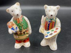 Two Royal Crown Derby paperweights, Artist Claude and Teddy Bear Gardener