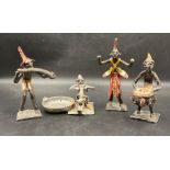 A selection of African Folk Art figures in metal.