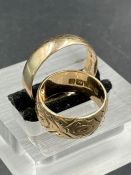 Two 9ct gold rings (Approximate Total Weight 9.2g) Size M and W