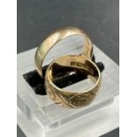 Two 9ct gold rings (Approximate Total Weight 9.2g) Size M and W