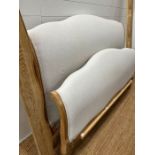 A Louis style beech sleigh bed 5FT