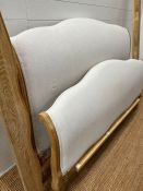 A Louis style beech sleigh bed 5FT