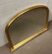 A gilt frame over mantle mirror 81cm x 114cm