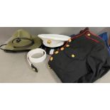 Marine uniform and navy marine corps hat