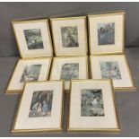 8 ARTHUR RACKHAM FRAMED BOOK PLATES circa 1920