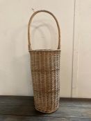 A white wicker umbrella stand (H82cm)