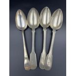A selection of four silver spoons, various hallmarks and makers (Approximate Total Weight 350g)
