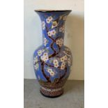 A large Chinese painted vase with bird and cherry blossom motif (H78cm)