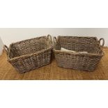 Two wicker baskets 59cm 46cm