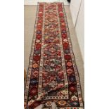 A Shirvan Baku style long runner rug 380cm x 110cm