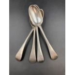 A set of four silver spoons (Approximate Total Weight 170g)
