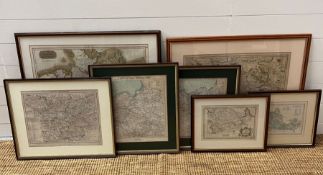 Seven vintage maps