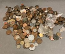 A large selection of world coins including Great Britain, various denominations, ages and
