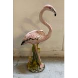 A ceramic ornamental flamingo (H80cm)