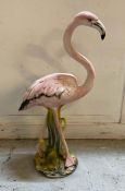 A ceramic ornamental flamingo (H80cm)