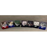 A selection of seven silver proof crown coins all with a Royal theme to include: Queen Mother