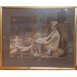 A print after Mary F. Raphael (1889-1917) British, 'Water Nymph', framed and glazed, (35x49.5 cm).